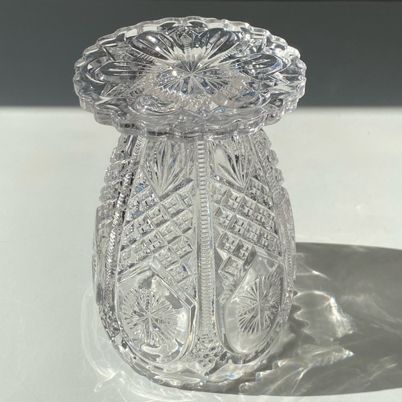 Antique 1907 Tarentum Glass Co. "Ornate Star" EAPG Celery Vase - 6" Tall - Picture 9 of 10